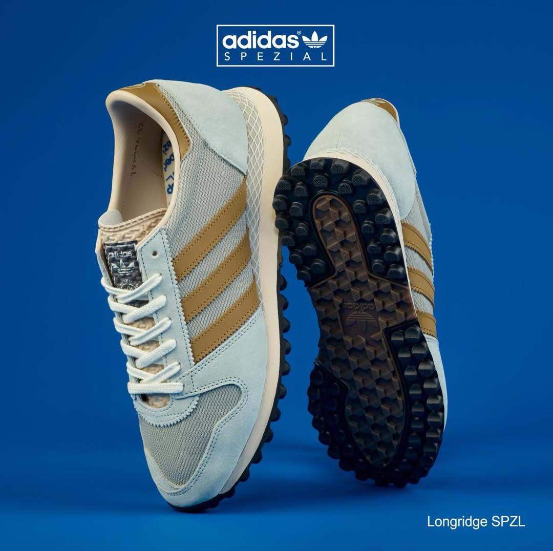 Adidas Longride II SPZL Ice Blue Gold KK3669 — SS26 available now UK football casuals
