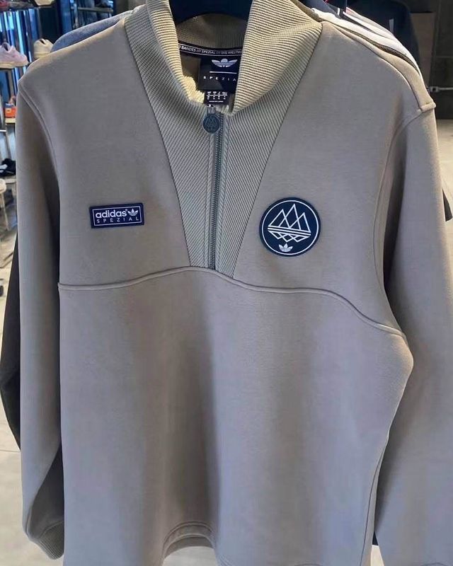 Leaked adidas Spezial AW26 beige half-zip track top with SPZL patches