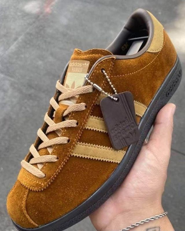 Leaked adidas Spezial AW26 Hawaii SPZL trainer in brown suede with tan stripes