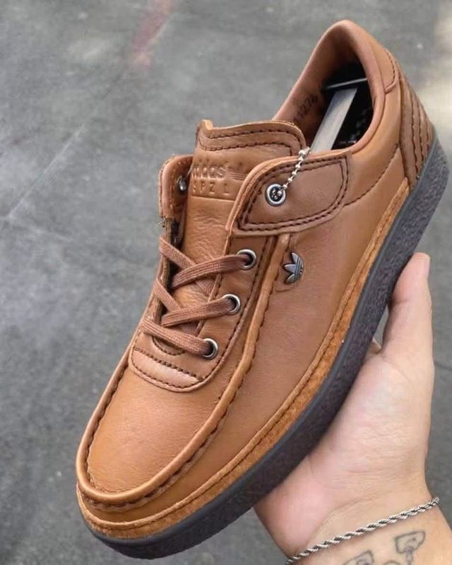 Leaked adidas Spezial AW26 tan leather low-top shoe with SPZL tongue