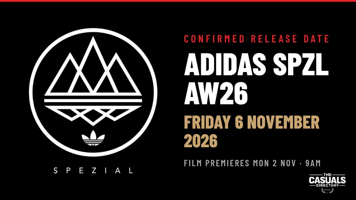 adidas SPZL AW26 confirmed release date Friday 6 November 2026